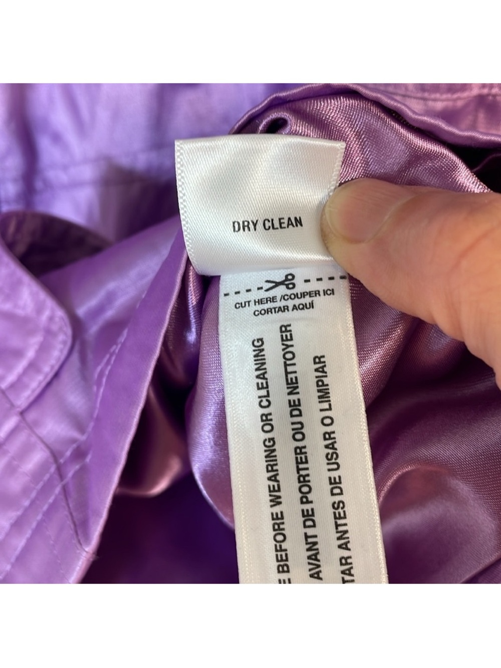 LAURA ASHLEY Palm Beach Satin Jacket in African Violet. M. NWT. $128! - Picture 8 of 12